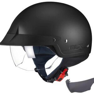 GLX M14 Cruiser Scooter Motorcycle Half Helmet w/ Free‎ Tinted Retractable Visor